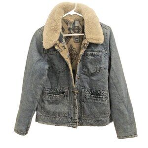 Idyllwind Miranda Lambert Denim Jacket Reversible Faux fur collar Tribal Size S